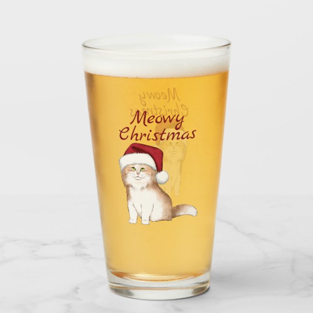 Weihnachtskatze Glas (Vorne (Gefüllt))