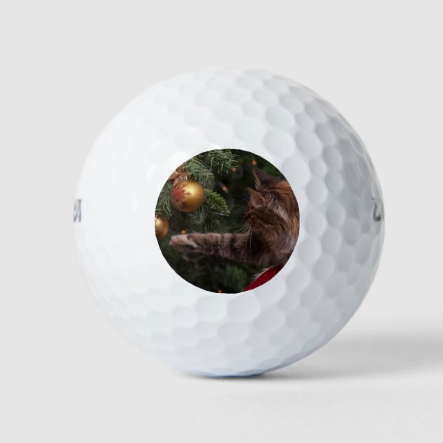 Weihnachtskatze Golfball (Vorderseite)