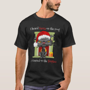 Weihnachtskatze Grumpy Anti Weihnachtsmannmütze ge T-Shirt