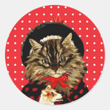 Weihnachtskatze Holding Hundsticker