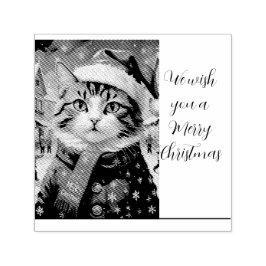 Weihnachtskatze im Nikolaushut Permastempel