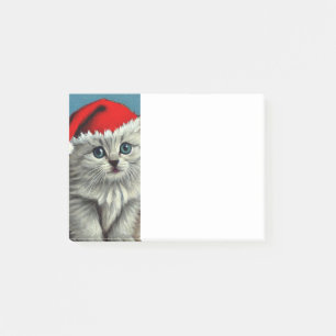 Weihnachtskatze im Weihnachtsmannmütze Post-it Klebezettel