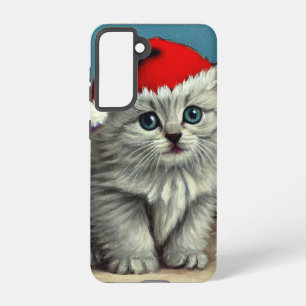 Weihnachtskatze im Weihnachtsmannmütze Samsung Galaxy Hülle