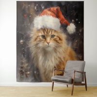 Weihnachtskatze in beeindruckendem Band