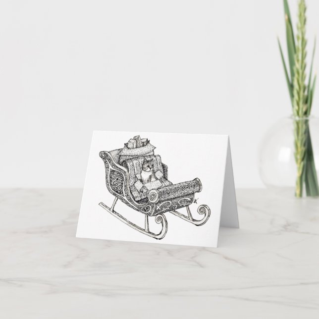 Weihnachtskatze Karte (Vorderseite)