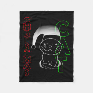 Weihnachtskatze, Katze, Weihnachten Fleecedecke