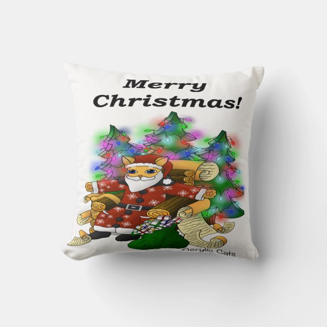 Weihnachtskatze Kissen (Vorderseite)