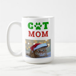 Weihnachtskatze Mama Paw Print Snowflake Foto Kaffeetasse