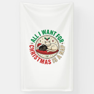 Weihnachtskatze-Nickerchen-Urlaubsdesign Banner