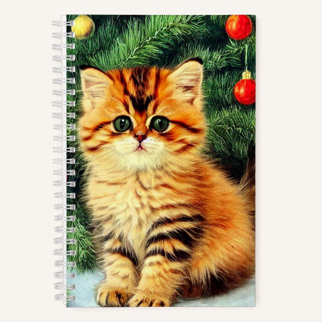 Weihnachtskatze Notizbuch (Vorderseite)