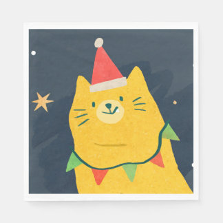 WEIHNACHTSKATZE-PAPIERSERVIETTEN SERVIETTE