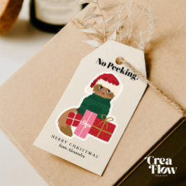 Weihnachtskatze personalisieren Geschenktag Geschenkanhänger