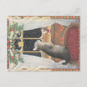 Weihnachtskatze Postkarte