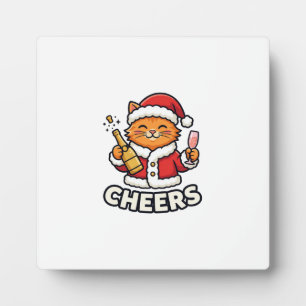 Weihnachtskatze Prostet Vektordesign Fotoplatte