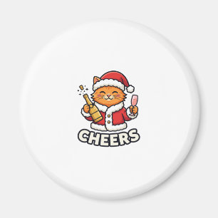 Weihnachtskatze Prostet Vektordesign Magnet