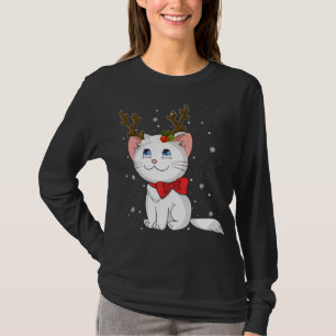 Weihnachtskatze Rentier Antlers T-Shirt