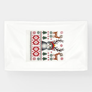 Weihnachtskatze Rentier hässliches Weihnachts-Shir Banner