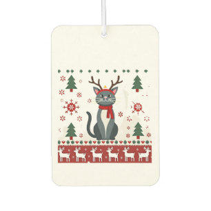 Weihnachtskatze Rentier hässliches Weihnachts-Swea Autolufterfrischer