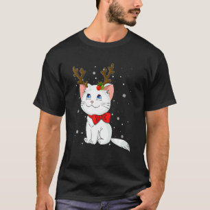 Weihnachtskatze Rentiere Stirnband Für Männer Frau T-Shirt