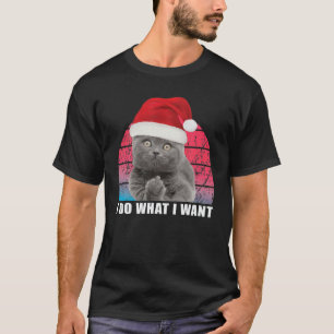 Weihnachtskatze Retro I-Do, was ich Woll Cat Funny T-Shirt