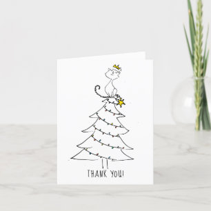 Weihnachtskatze sagt Dankeschön-Karte Dankeskarte