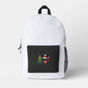Weihnachtskatze Santa Baum Vektor Bedruckter Rucksack