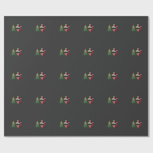 Weihnachtskatze Santa Baum Vektor Geschenkpapier