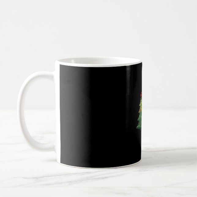 Weihnachtskatze Santa Baum Vektor Kaffeetasse (Links)
