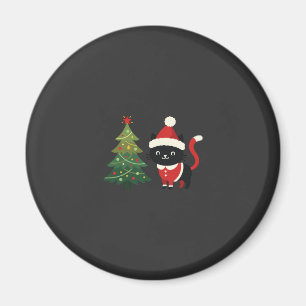 Weihnachtskatze Santa Baum Vektor Magnet