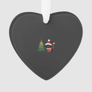 Weihnachtskatze Santa Baum Vektor Ornament
