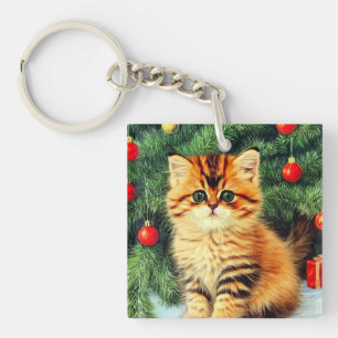 Weihnachtskatze Schlüsselanhänger