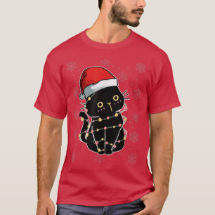 Weihnachtskatze Schwarze Katze Niedlich Weihnachte T-Shirt