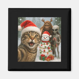 Weihnachtskatze Selfie mit Bigfoot Alien & Amp Magnet