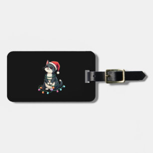 Weihnachtskatze Smoking schwarze Katze xmas Lichte Gepäckanhänger
