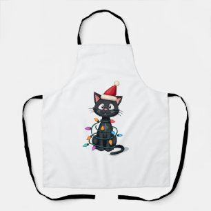 Weihnachtskatze Smoking schwarze Katze xmas Lichte Schürze