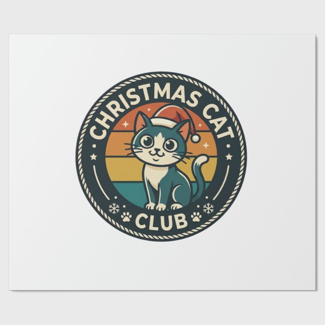 Weihnachtskatze Süße Kitty Design - Weihnachtskatz Geschenkpapier (Flach)
