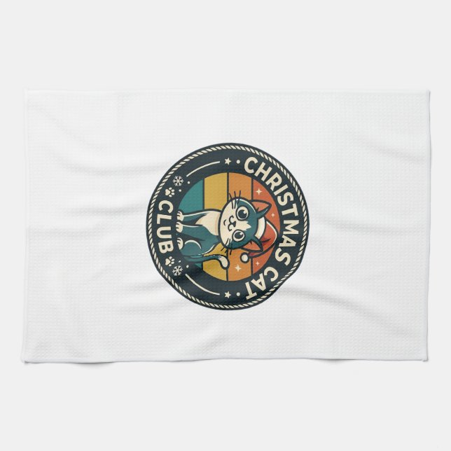Weihnachtskatze Süße Kitty Design - Weihnachtskatz Geschirrtuch (Horizontal)