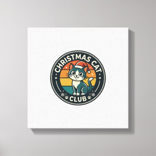 Weihnachtskatze Süße Kitty Design - Weihnachtskatz Leinwanddruck (Vorderseite)