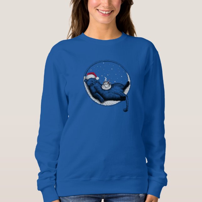 Weihnachtskatze Sweatshirt (Vorderseite)