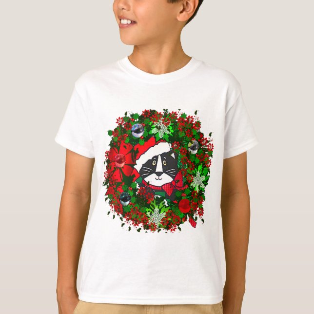 Weihnachtskatze T-Shirt (Vorderseite)