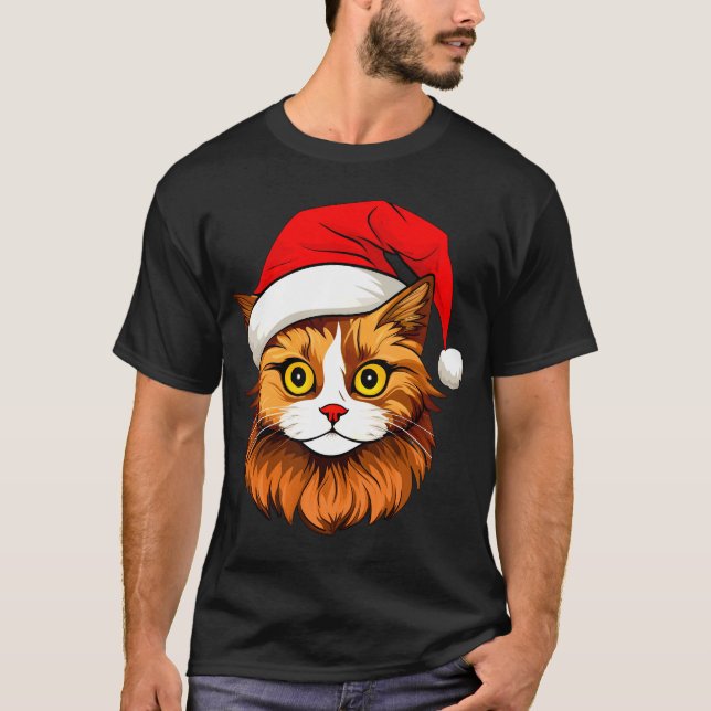 Weihnachtskatze T-Shirt (Vorderseite)