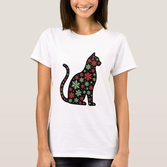 Weihnachtskatze T-Shirt (Vorderseite)