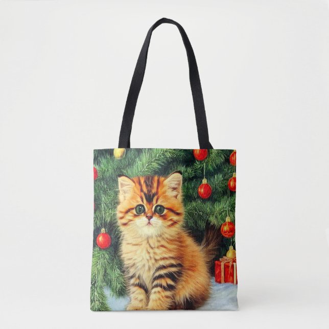 Weihnachtskatze Tasche (Vorderseite)