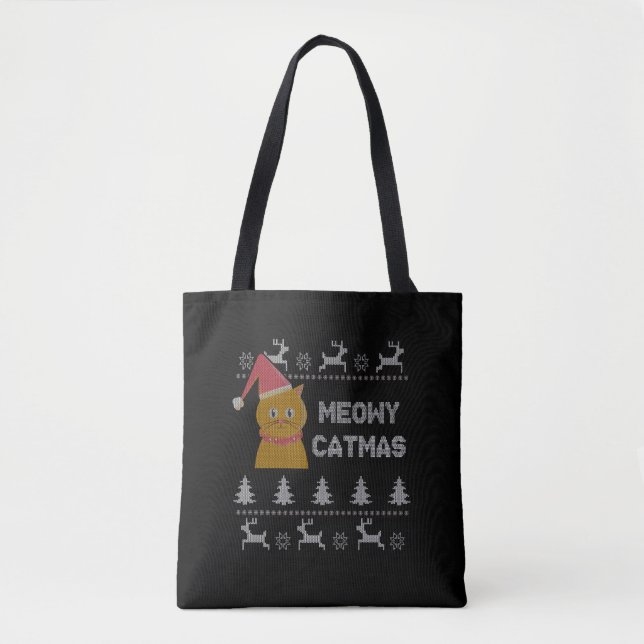 Weihnachtskatze Tasche (Vorderseite)