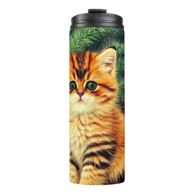 Weihnachtskatze Thermosbecher (Vorderseite)