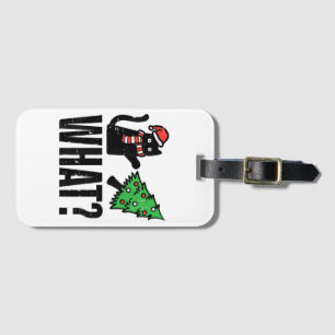 Weihnachtskatze Tipping Xmas Tree Funny Gepäckanhänger
