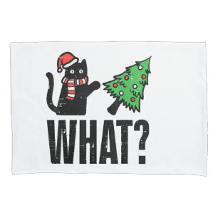 Weihnachtskatze Tipping Xmas Tree Funny Kissenbezug