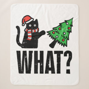 Weihnachtskatze Tipping Xmas Tree Funny Sherpadecke