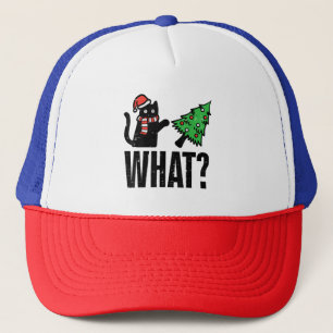 Weihnachtskatze Tipping Xmas Tree Funny Truckerkappe