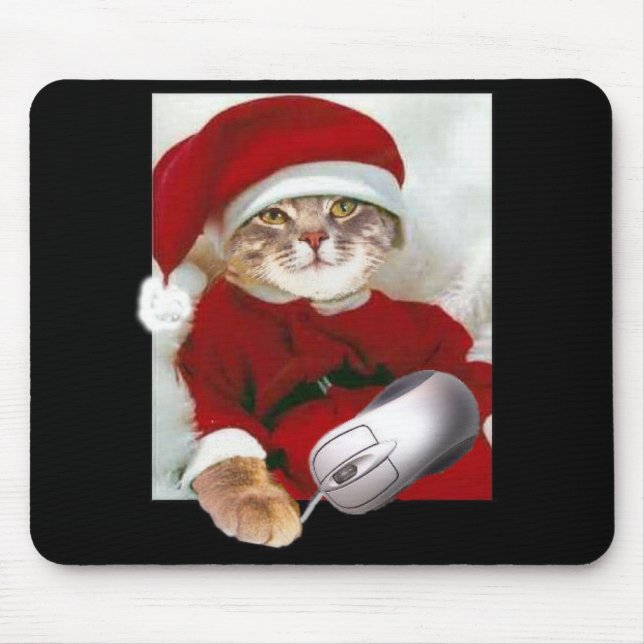 Weihnachtskatze und Computer-Maus Mousepad (Vorne)